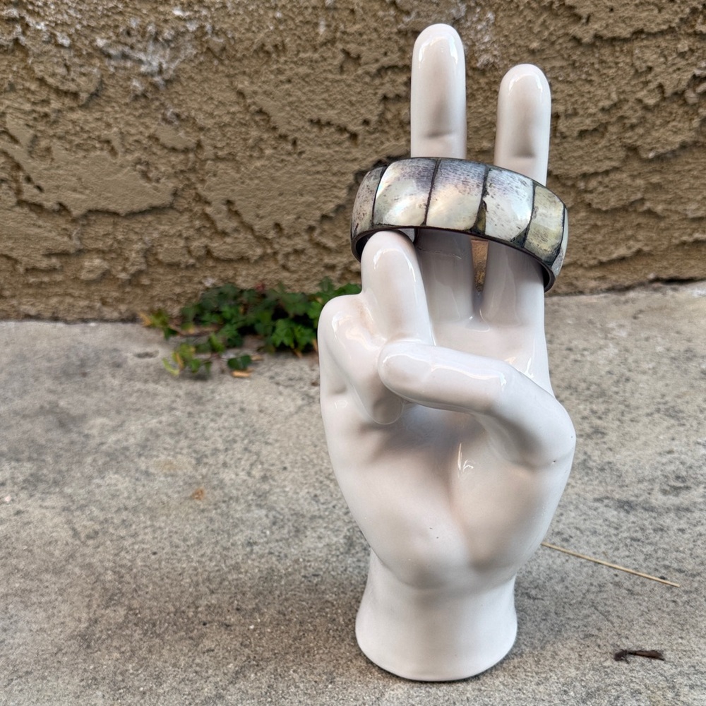 Vintage, Metal, Abolone Shell Tile Bangle